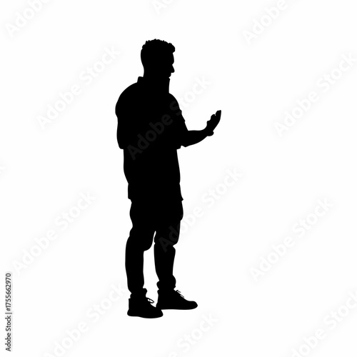 Counselor motivational talk resilience silhouette isolated on white background