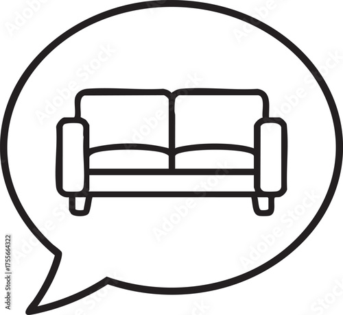 Mental Health Silhouettes Talk Therapy Sofa Counseling Session Icon