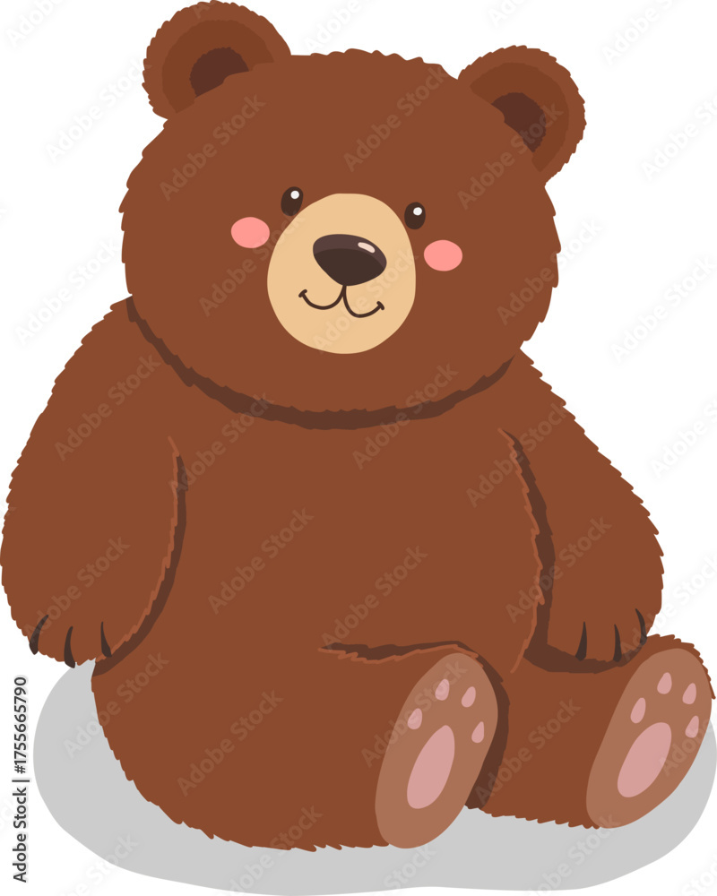 Obraz premium Cute Brown Bear Cartoon Illustration
