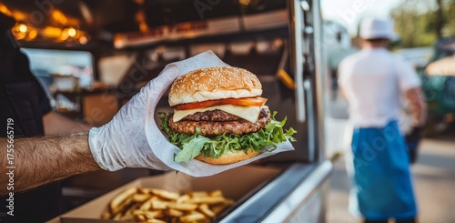 Experience the vibrant atmosphere of street food with our gourmet burger truck.