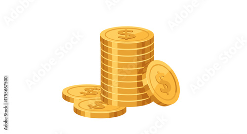 stacked golden coins