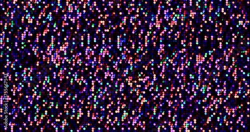 Multicolor sequins turn up in a random pattern. Front view of gorgeous waving pattern background. 3D rendering.