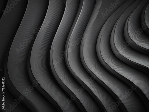 Elegant Black Wavy Lines Vector Pattern, Modern Texture for Wallpaper and Packaging