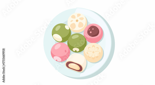Delightful Assortment Of Mochi Desserts On Plate For Sweet Indulgence