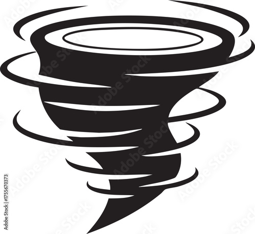 Extreme Weather Silhouettes Tornado Funnel Cloud Powerful Change Rotation Icon