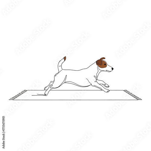 A playful jack russell terrier leaps gracefully over a low agility jump, showcasing its athleticism and energy, isolated on white background a charming canine moment