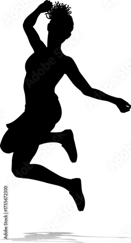 Happy Woman Jumping For Joy...