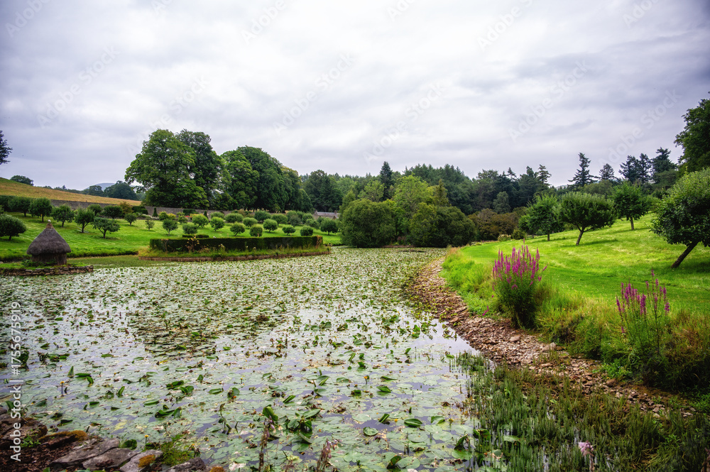 Naklejka premium Hercules Garden at Blair Castle in the Scottish Highlands