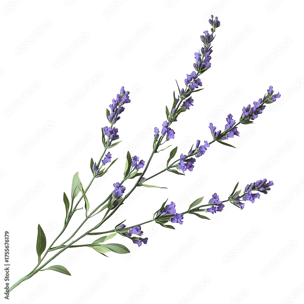 Naklejka premium Lavender sprigs, detailed illustration, dark background