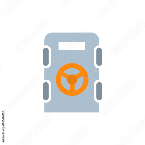 bunker door icon on white background, vector illustration