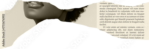 A torn fashion magazine on a transparent background.