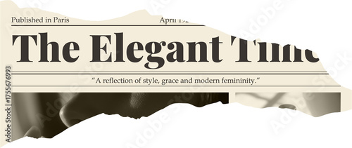 A torn fashion magazine on a transparent background.