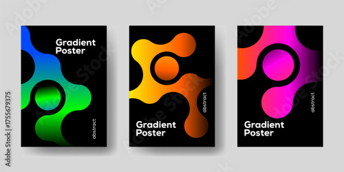 Simple template with fluid abstract geometric shapes — stylish frame layout for your message or photo. Ideal for flyer, poster, or cover presentation.