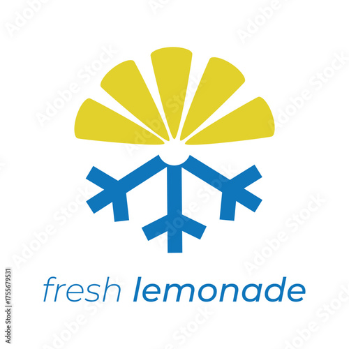 Fresh lemonade sign combining lemon and snowflake design