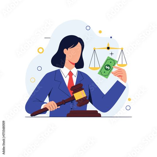 Illustrating the concept of legal fees and financial implications in the justice system.