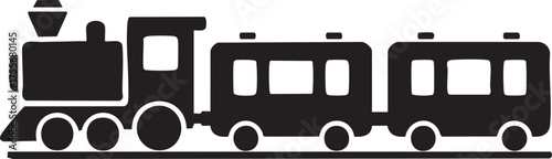 Scenic Railway Silhouettes Classic Train Locomotive Rail Travel Intercity Transportation Icon