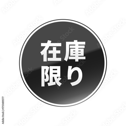光沢のあるアイコン_在庫限り_線囲み丸型_BLACK