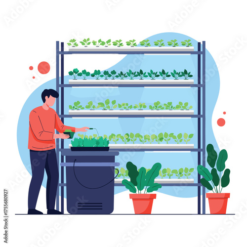 Vertical farming system for efficient crop production in urban environments.
