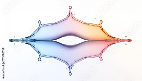 Wallpaper Mural A symmetrical splash outline with evenly distributed colors and smooth, mirrored curves on a white background. Torontodigital.ca