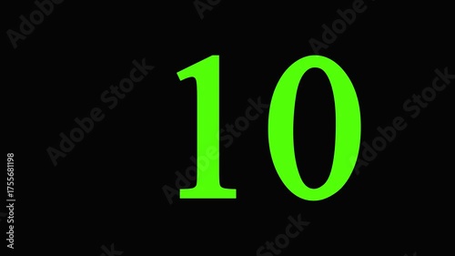 Numerical counting from 0 to 59. Circular progress bar with bright neon white light. Countdown timer from 0 to 59 seconds real time. Modern flat design of countdown animation on black background