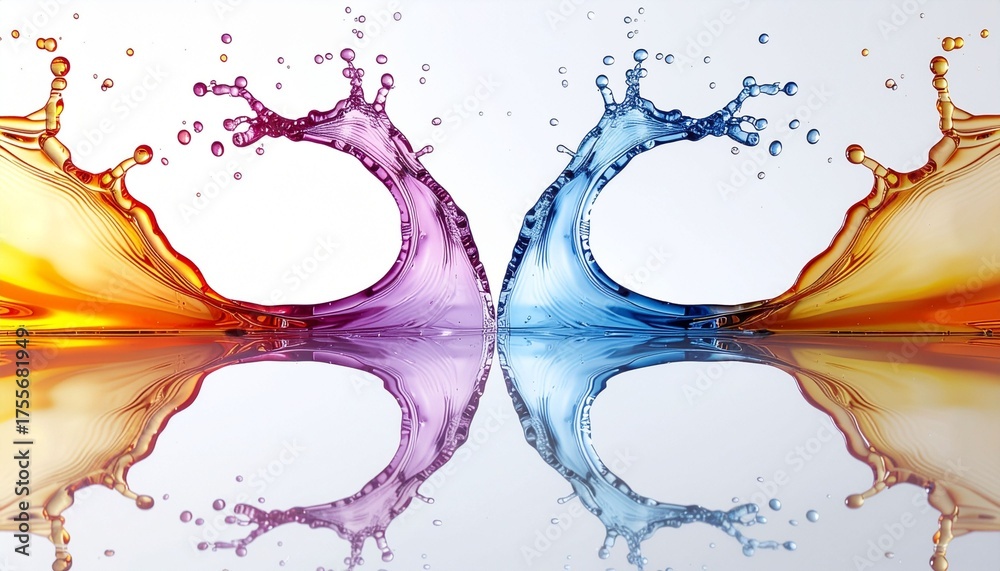 custom made wallpaper toronto digitalA symmetrical splash outline with evenly distributed colors and smooth, mirrored curves on a white background.