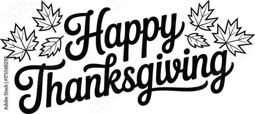 Vector art of happy thanksgiving typography.