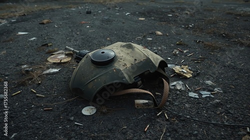 Abandoned technology remnants urban environment photograph gritty landscape close-up view decay and disconnection