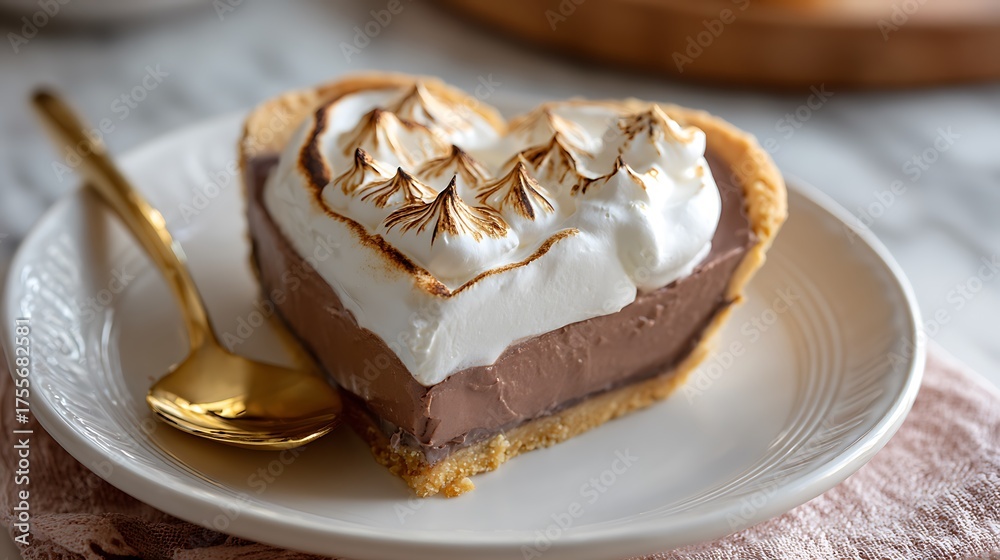 custom made wallpaper toronto digitalDecadent heart shaped chocolate pie with cream topping  
