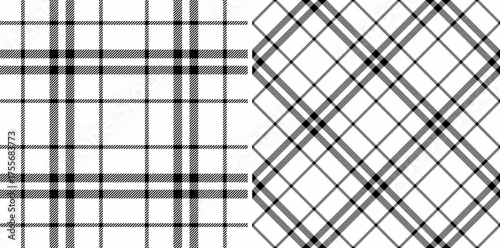 Monochrome plaid patterns offer classic, seamless textures. Perfect for backgrounds, fabrics, and designs. Versatile for web, print, and textile projects.