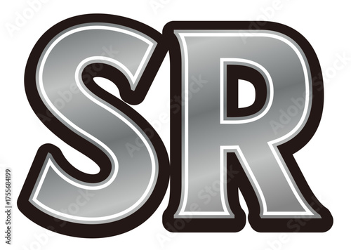 カードゲーム用レアリティ文字「SR」スペシャルレア / レアリティアイコン素材