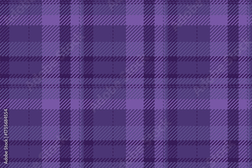 Contemporary background plaid check, full seamless textile vector. British fabric texture tartan pattern in violet and indigo colors.
