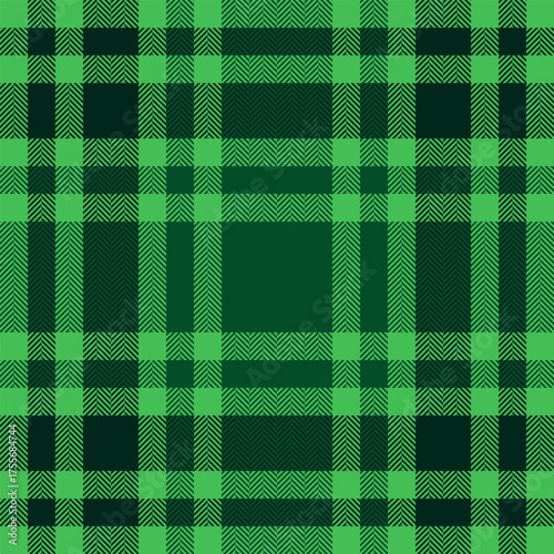 Glamour plaid tartan seamless, selection texture fabric check. Hounds pattern background vector textile in green and black colors.