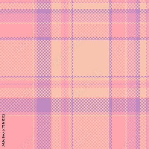 Dining tartan background seamless, chic textile texture check. Traditional plaid fabric vector pattern in light and red colors.