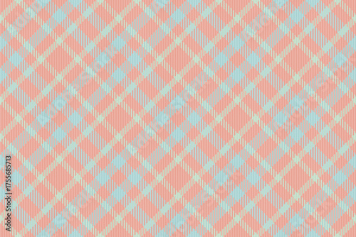 Easter pattern background texture, panjabi seamless plaid check. Volume vector fabric textile tartan in light and red colors.