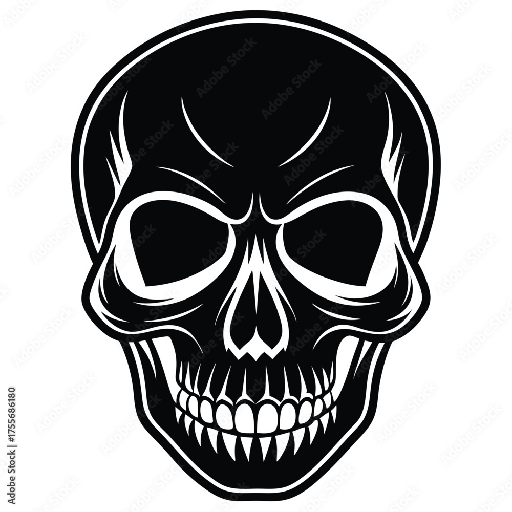 Obraz premium Intense skull graphic with detailed features and sharp edges for a powerful statement vector