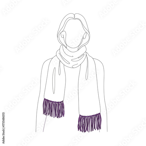 Scarf isolated on white background, a fashionable accessory worn around the neck, providing warmth, style, and a touch of elegance to any outfit