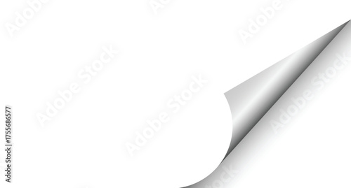 Paper Page Turning Corner Vector with Transparent Background