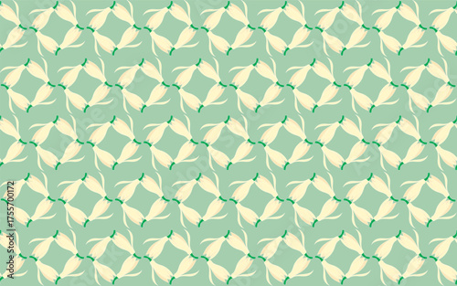 pattern of chempaka flower on softgreen  background.