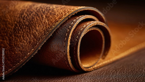 Textured Brown Leather Surface with Natural Creases