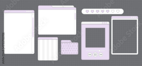 Y2K Millennium Aesthetic UI Windows Element
