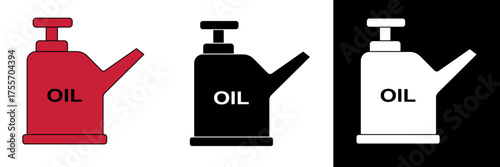 Essential oil can vector illustrations featuring classic designs for machine lubrication, engine maintenance, and general industrial fluid handling purposes in a versatile set