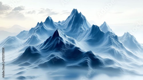 surreal blue mountains, glaciers, alps, grand mountains