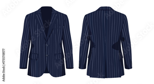 Elegant navy blue striped blazer: A fusion of classic style and modern sophistication for men fashion wardrobe essential