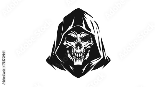 Grim hooded skull