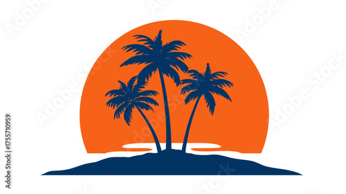 Tropical island sunset