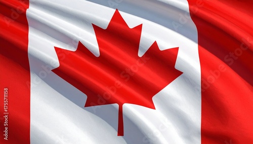 Canada flag, bold vertical layout with maple leaf