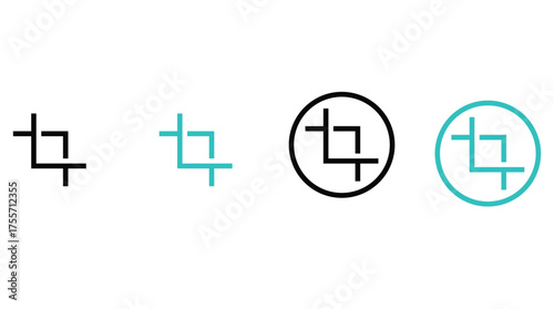 Crop tool icon symbol vector eps10.