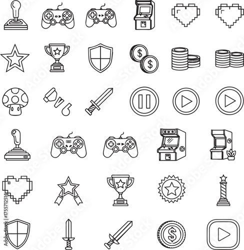 hand drawn icons set