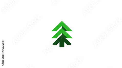 Stylized green tree, composed of upward facing arrows
