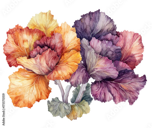 set of watercolor flowers